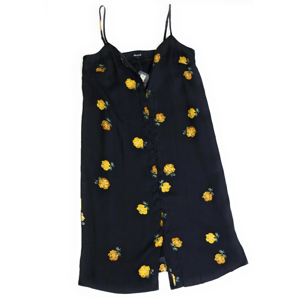 MADEWELL NWT Button Front Slip Dress Size 00 - Picture 6 of 9